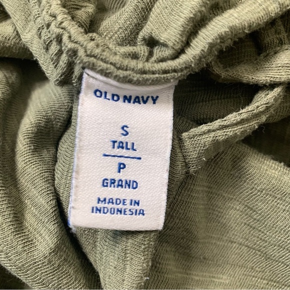OLD NAVY Tall Long Romper/Jumpsuit With Pockets & Ruched Waist Olive Green - Picture 6 of 9